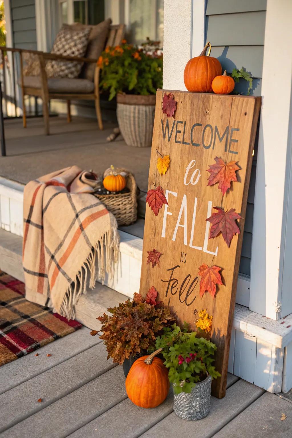 Seasonal signage greets visitors with charm.