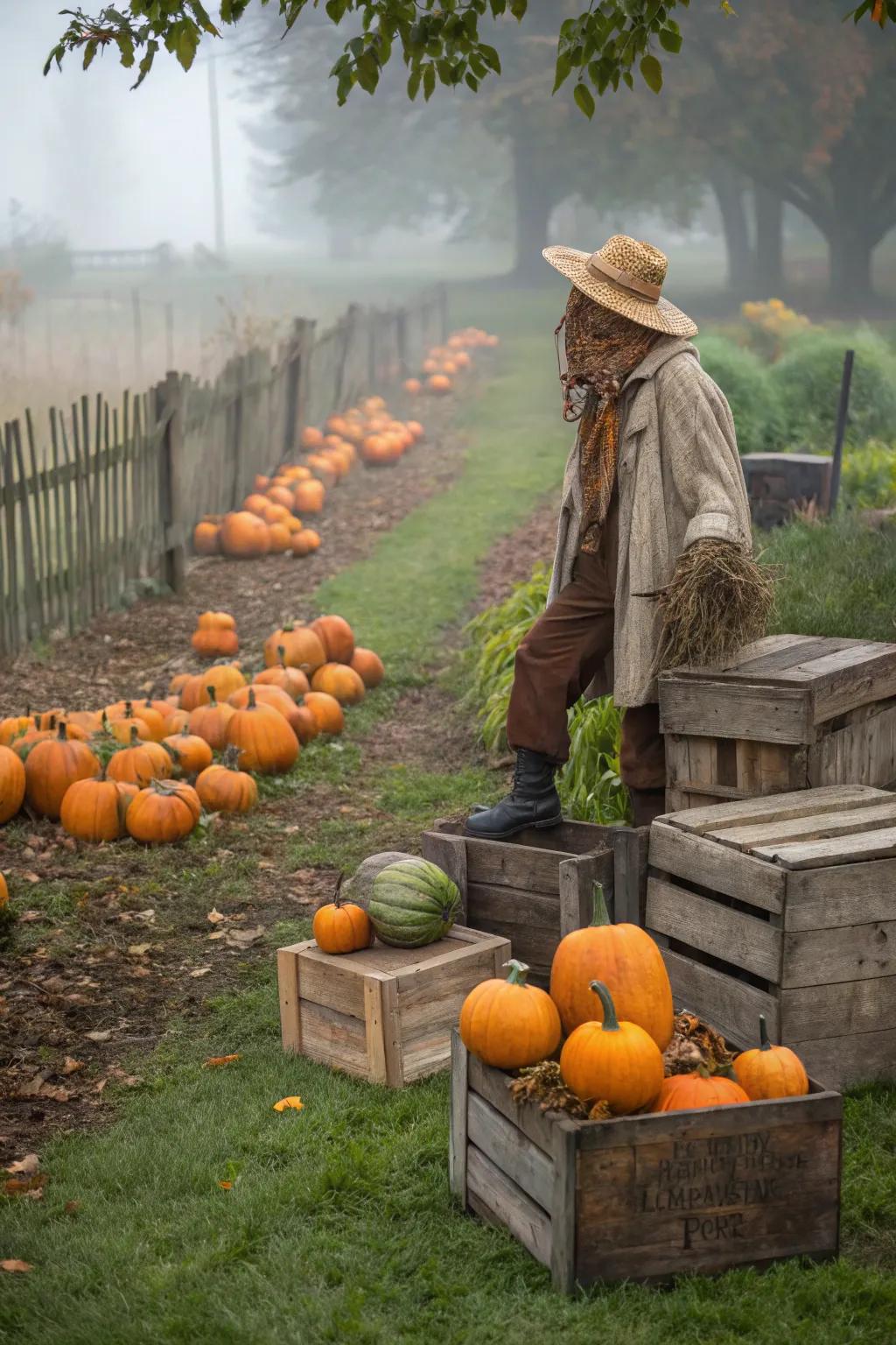 A playful harvest display adds character to any garden.