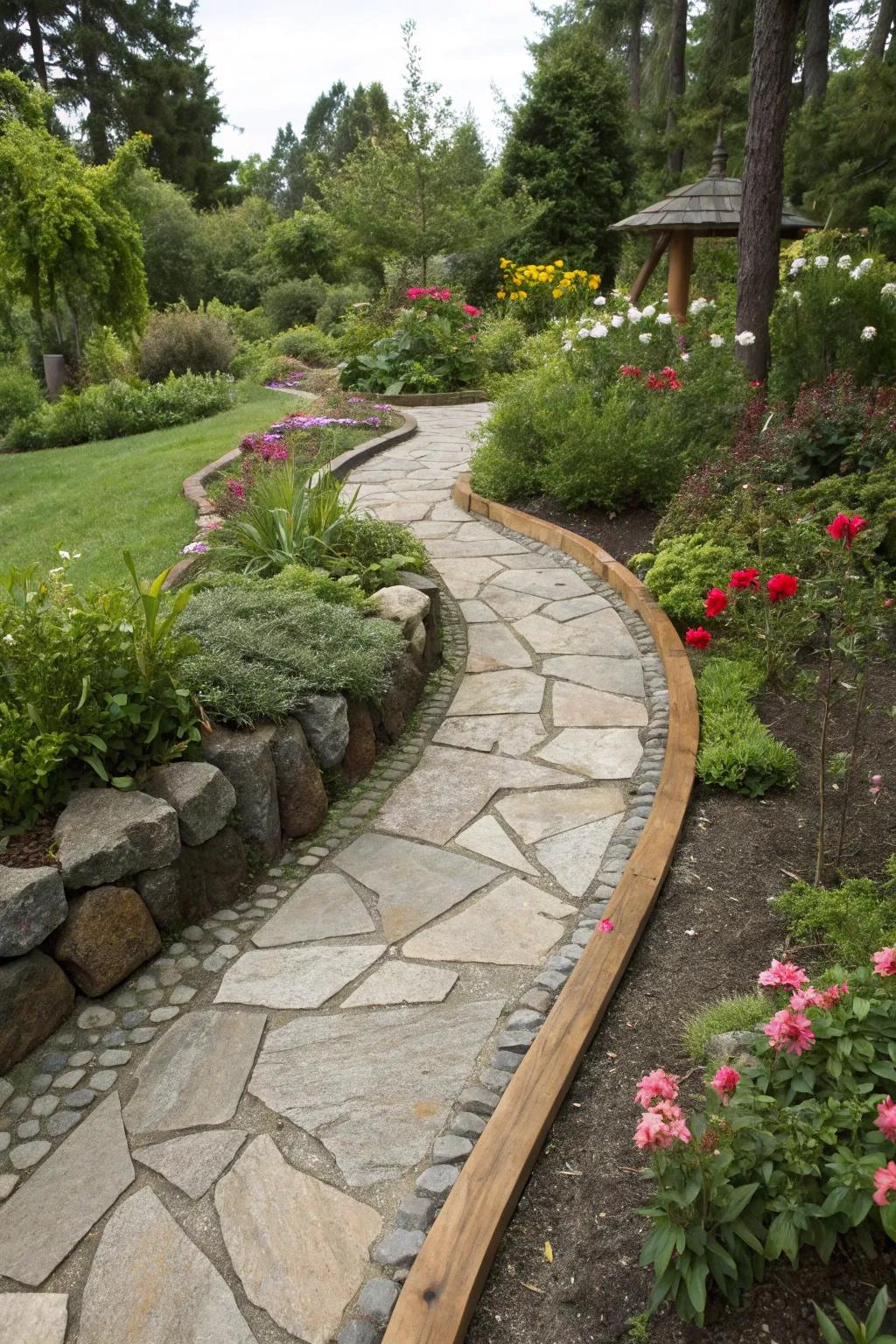 Defined edges add a clean finish to this modern path.
