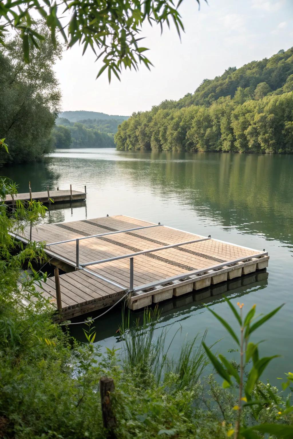 A dock made with eco-friendly materials for sustainable beauty.