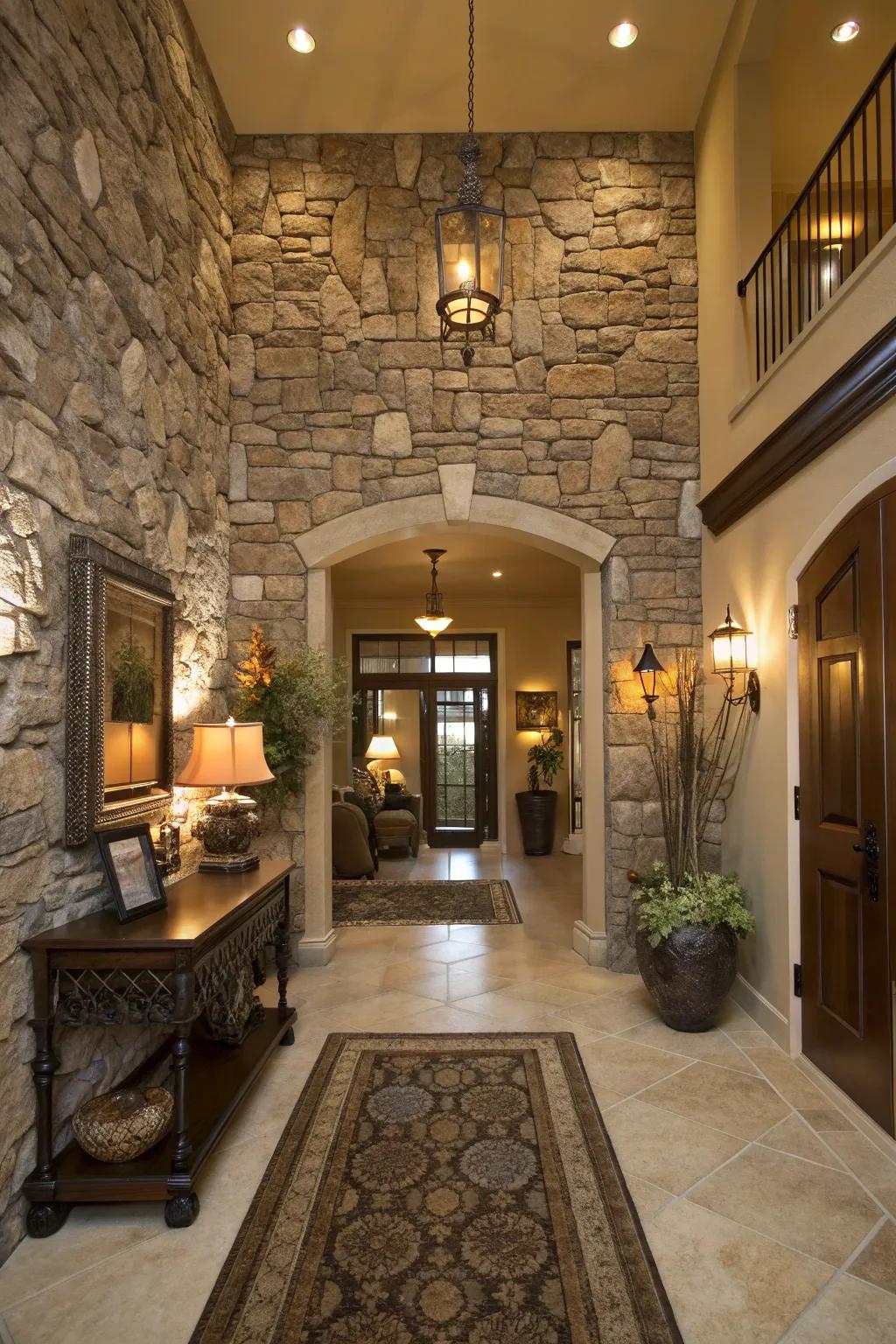 Welcome guests with an elegant stone entryway.