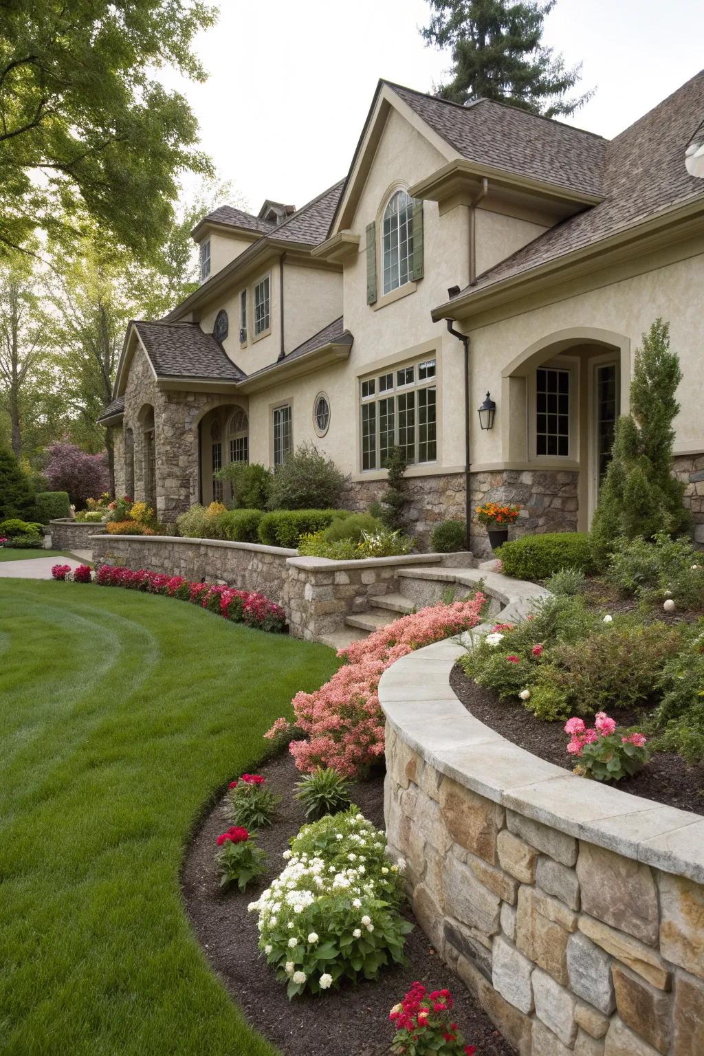 Boost curb appeal with exterior stone accent walls.