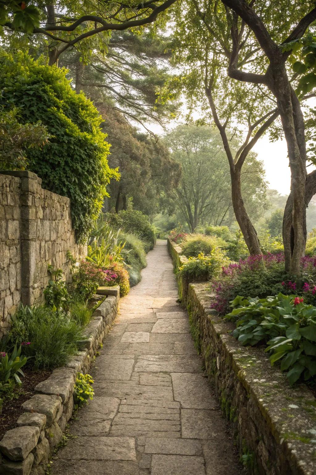 Guide your guests with elegantly lined stone pathways.