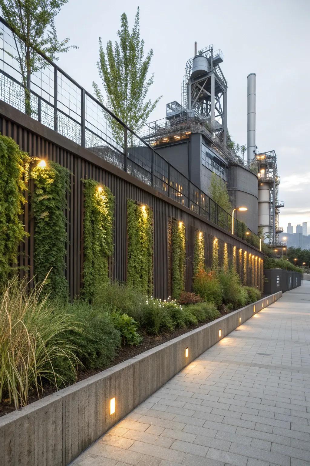 Metal capping introduces an industrial edge to your garden walls.