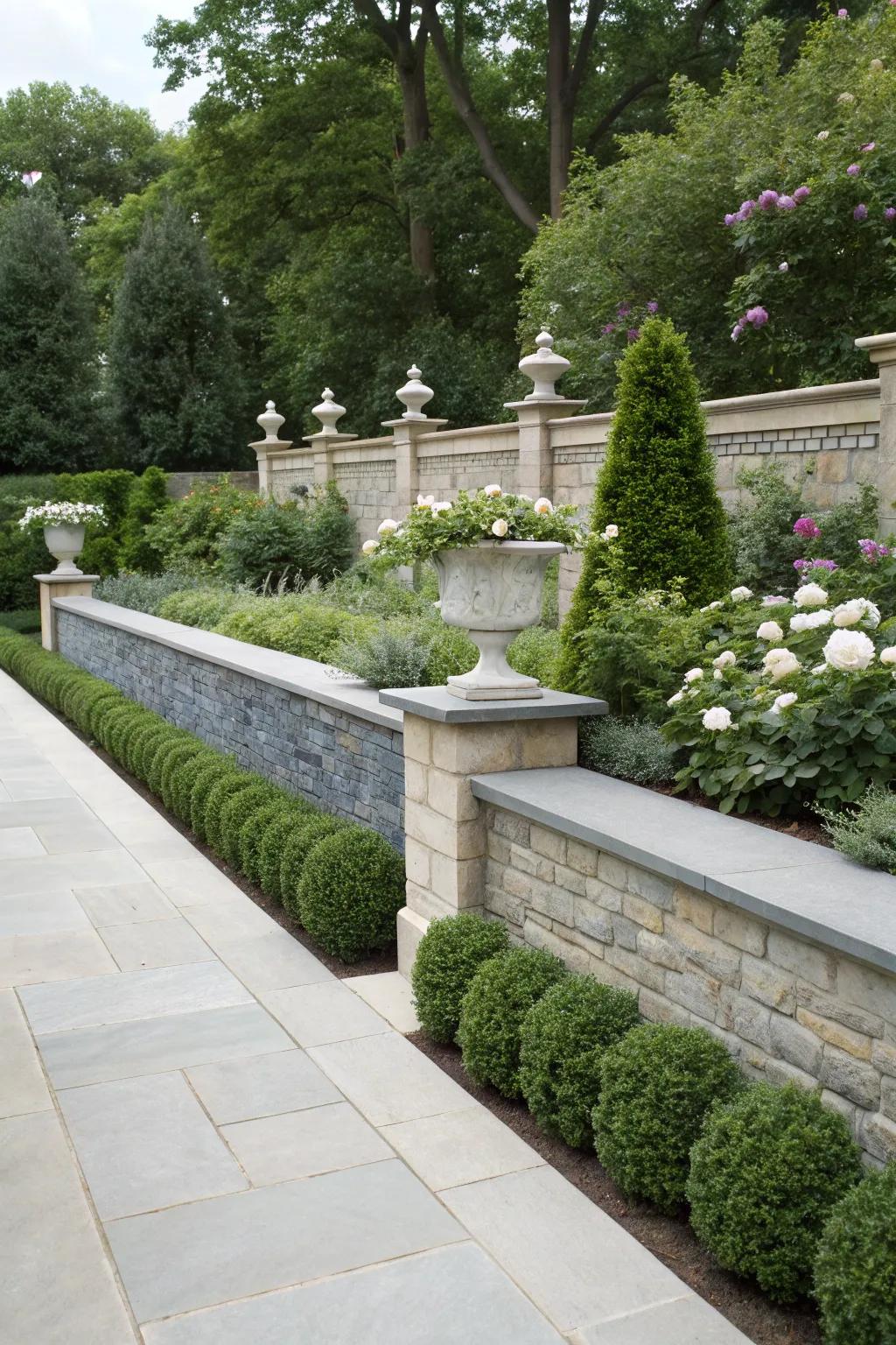 Bluestone capping provides a refined and durable finish.