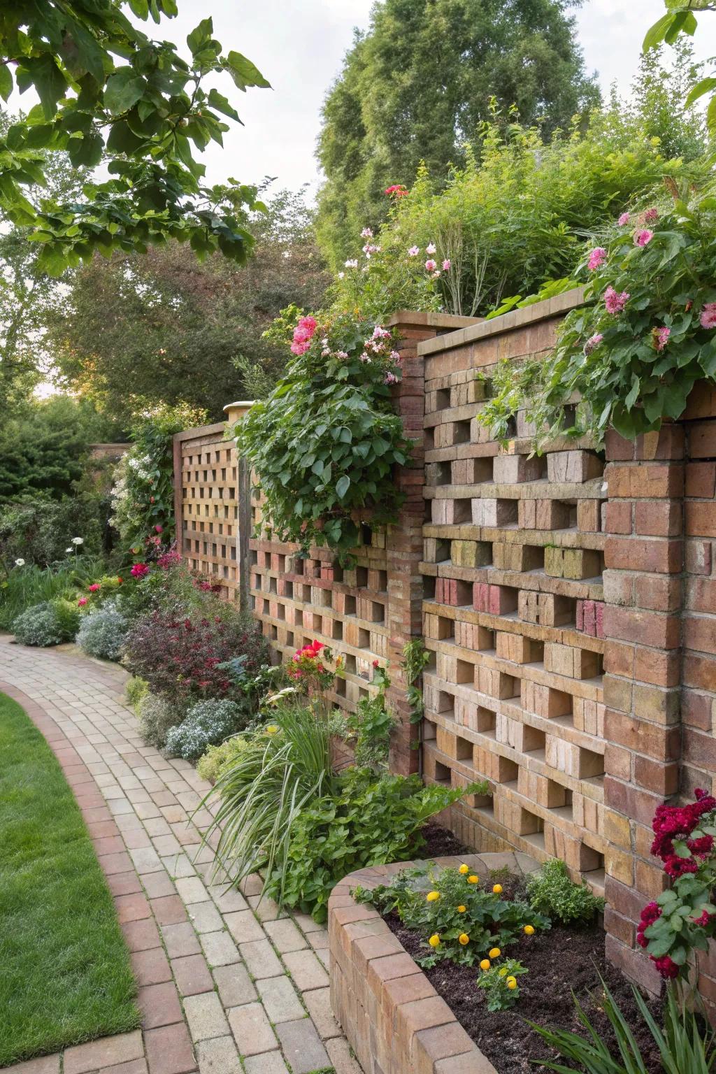 Playful brick patterns make your wall caps uniquely charming.