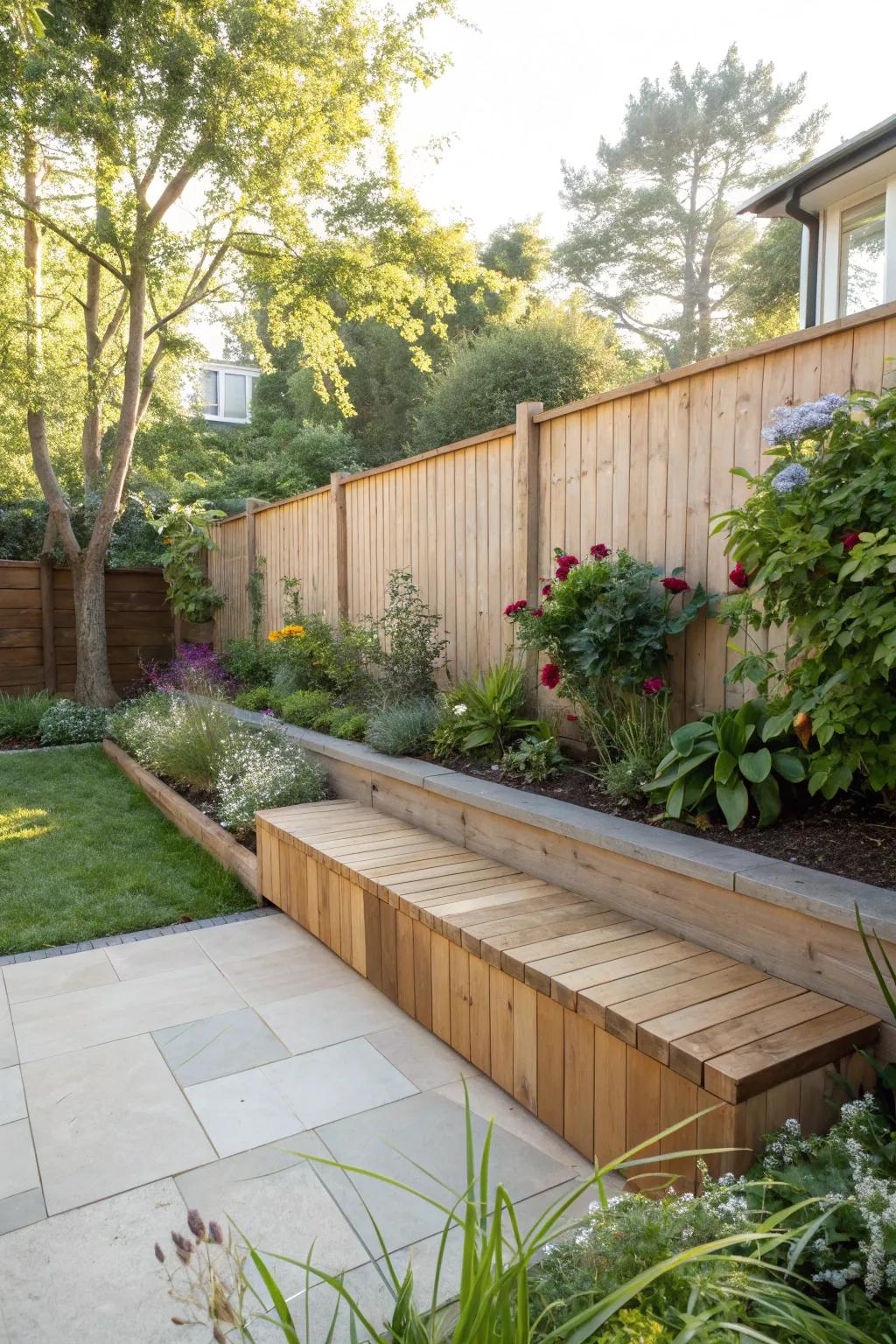 Timber capping provides warmth and functionality to your outdoor walls.