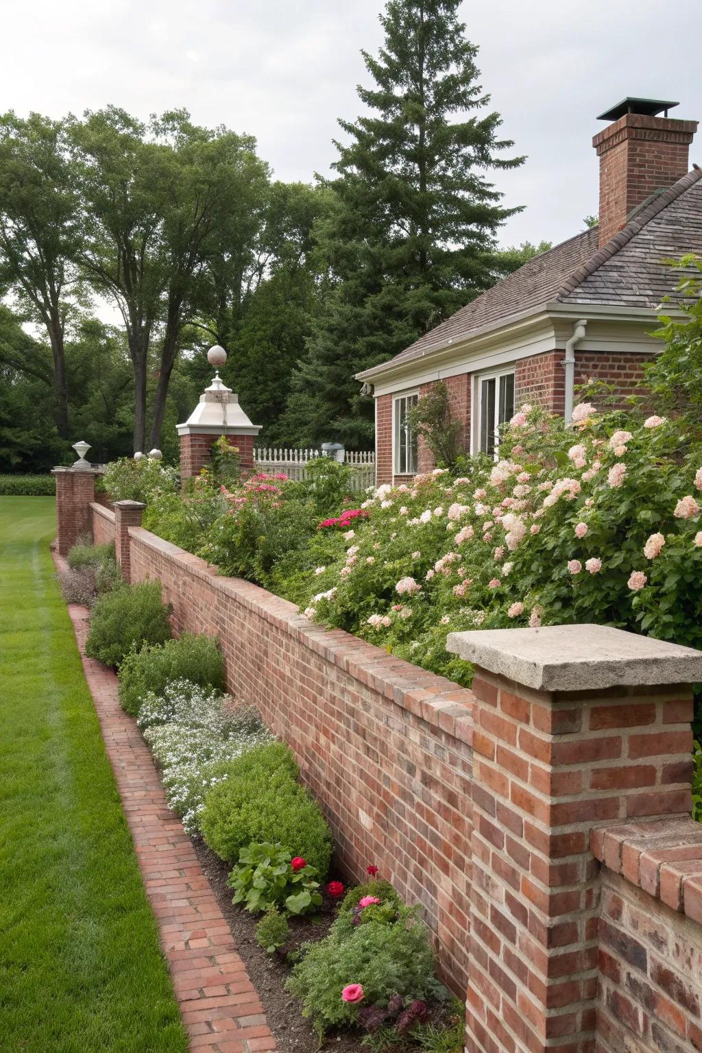 Brick capping offers a classic and cohesive look.