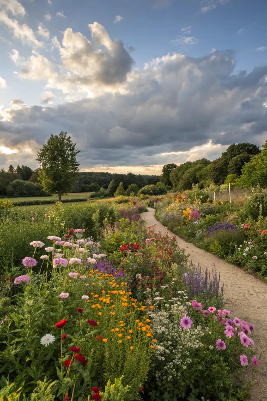 Wildflowers arranged in a natural, free-flowing style.