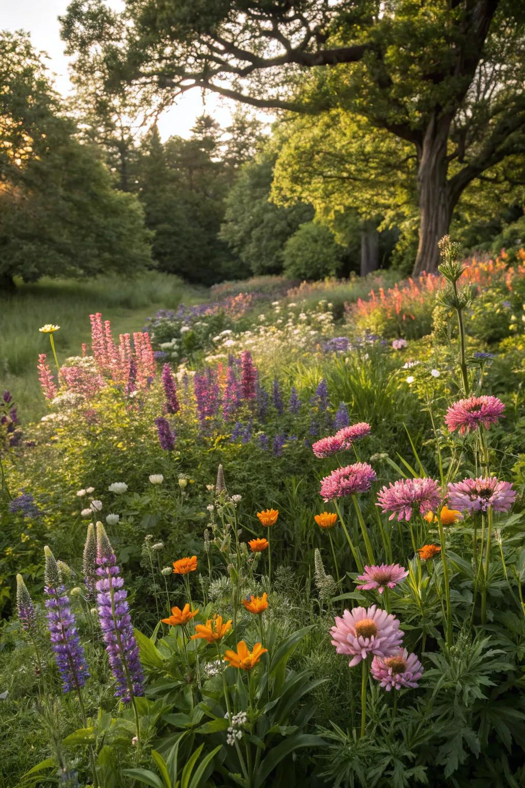 Native wildflowers thriving in a garden setting.