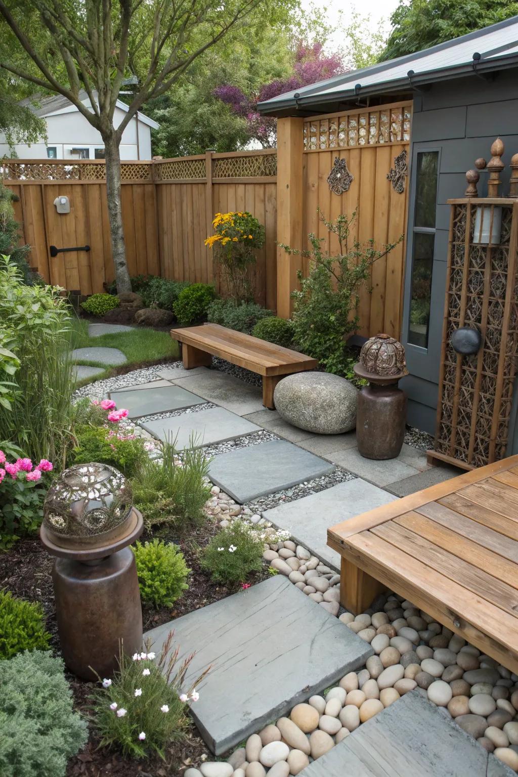 A mix of textures adds depth and interest to a garden.