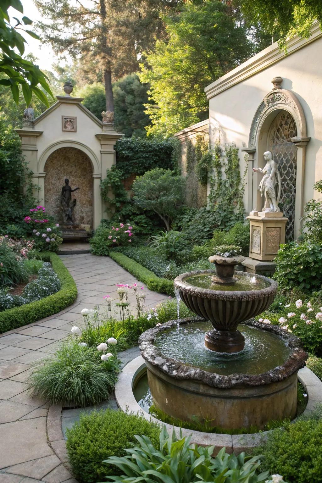 Functional decor adds character and charm to a small garden.