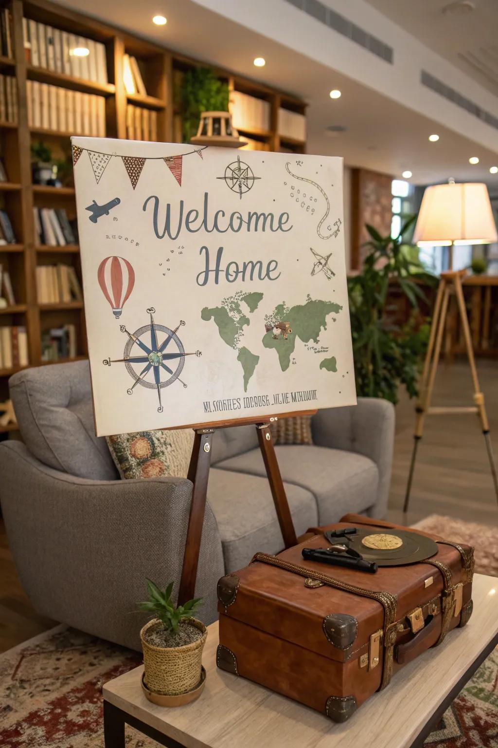 An adventure-themed sign for the wanderer at heart.