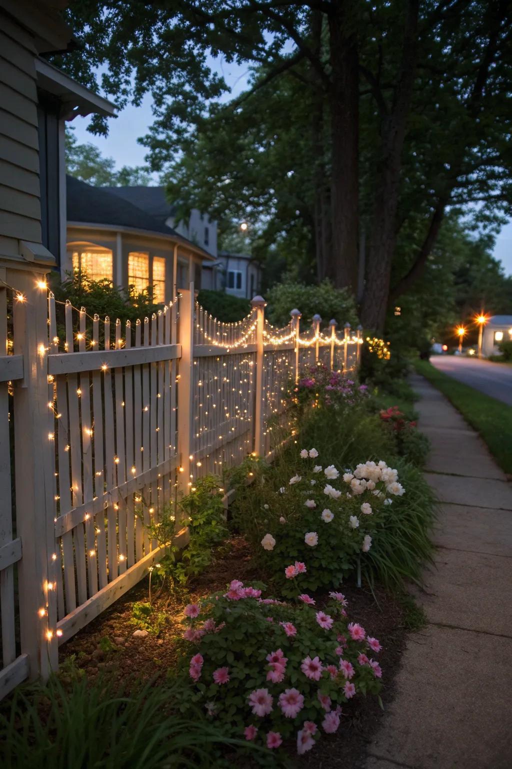 Twinkling lights create a magical starry night effect.