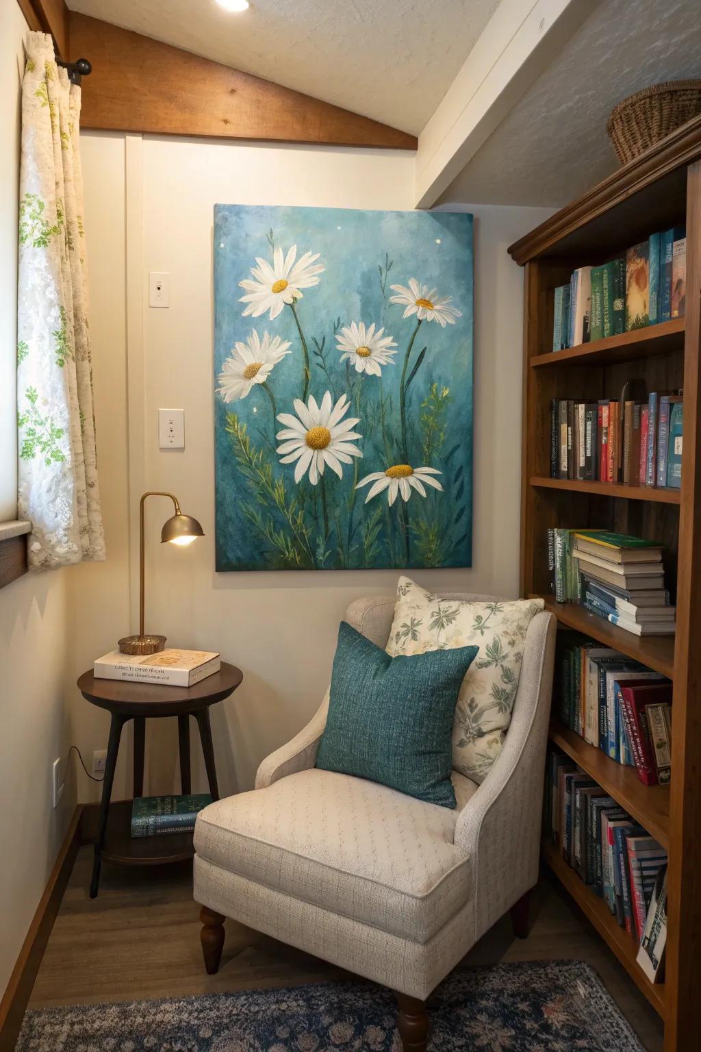 Daisies with blue hues for a fresh look