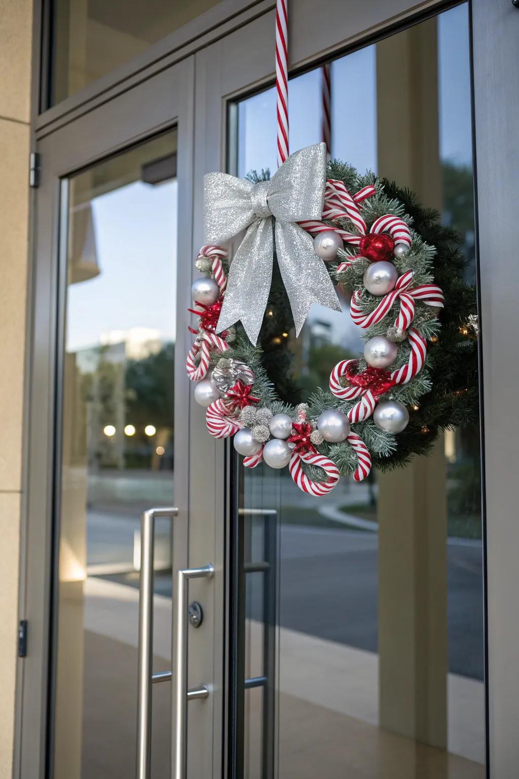 Sophisticated silver accents elevate this wreath.
