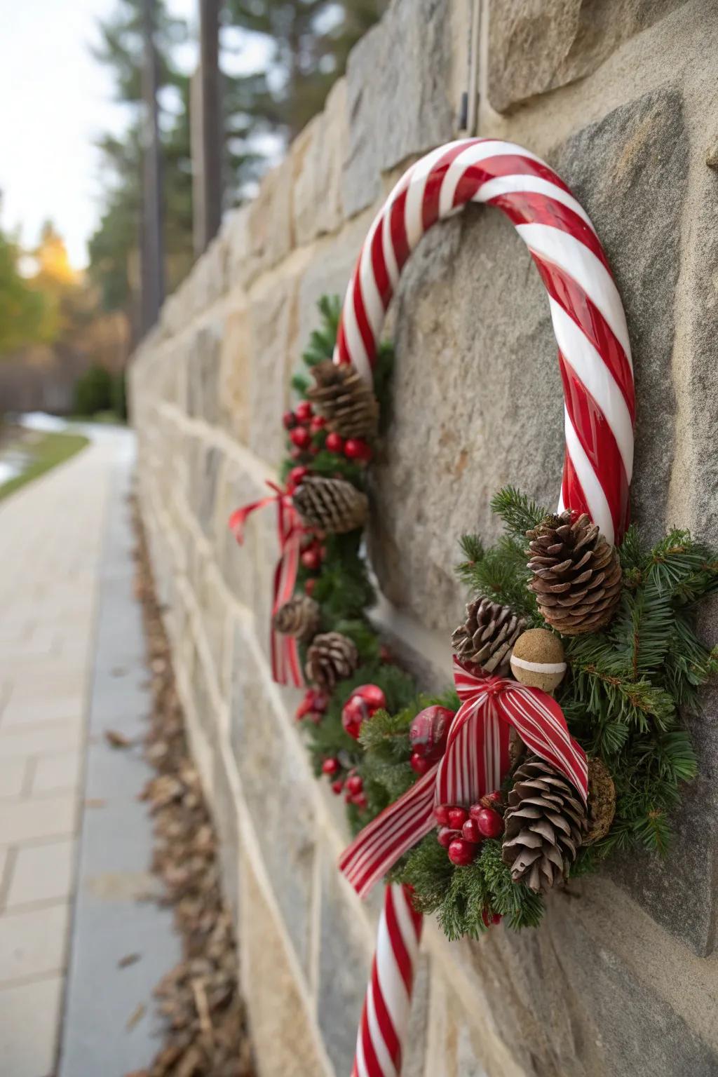 Nature and sweetness blend beautifully in this wreath.