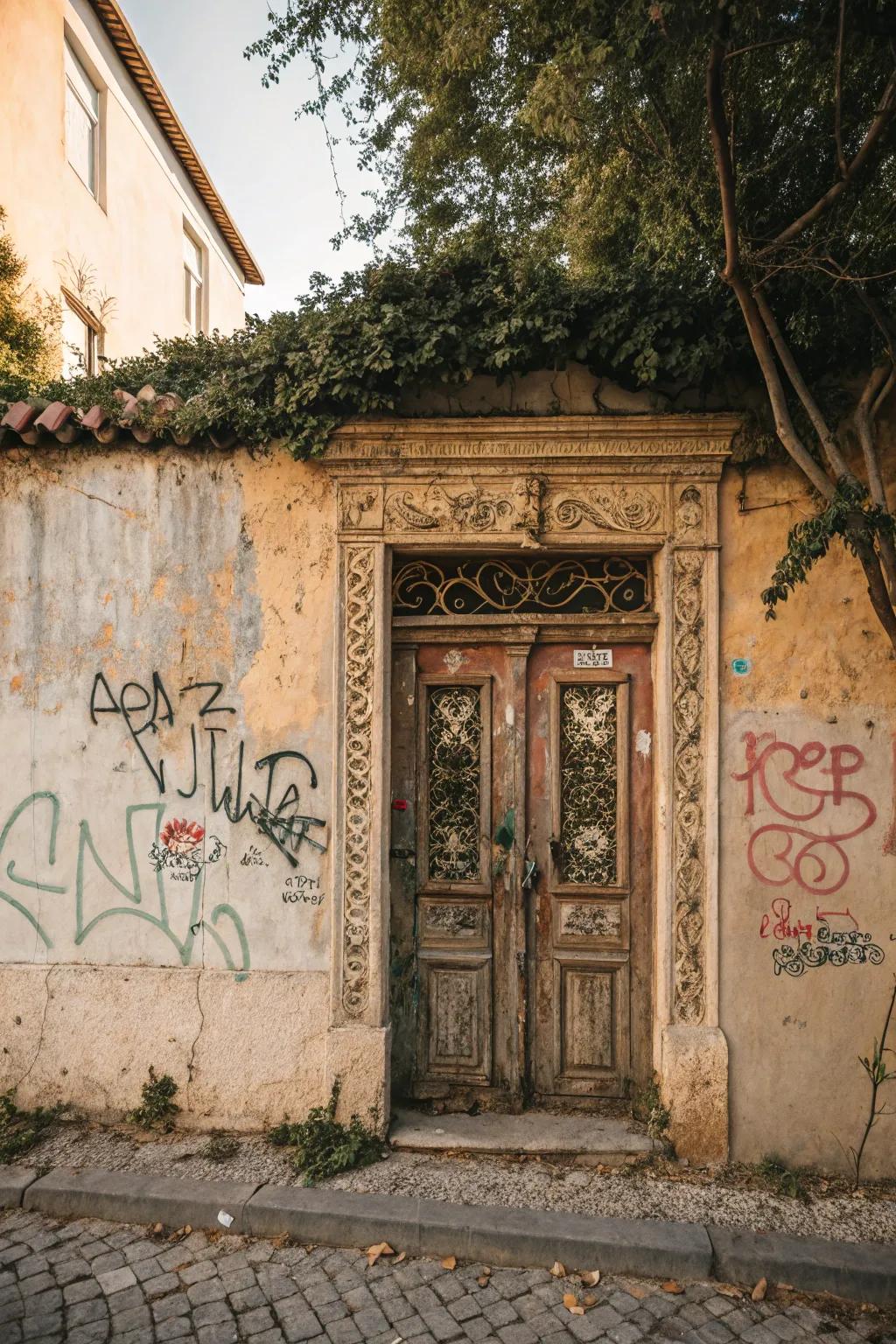 Architectural salvage creates unique focal points.