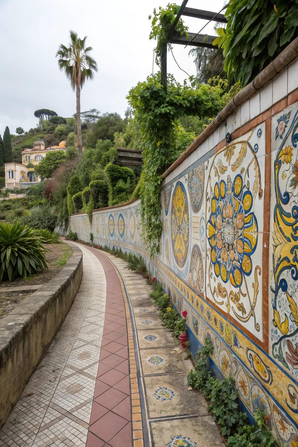 Tile mosaics bring vibrant color and pattern.