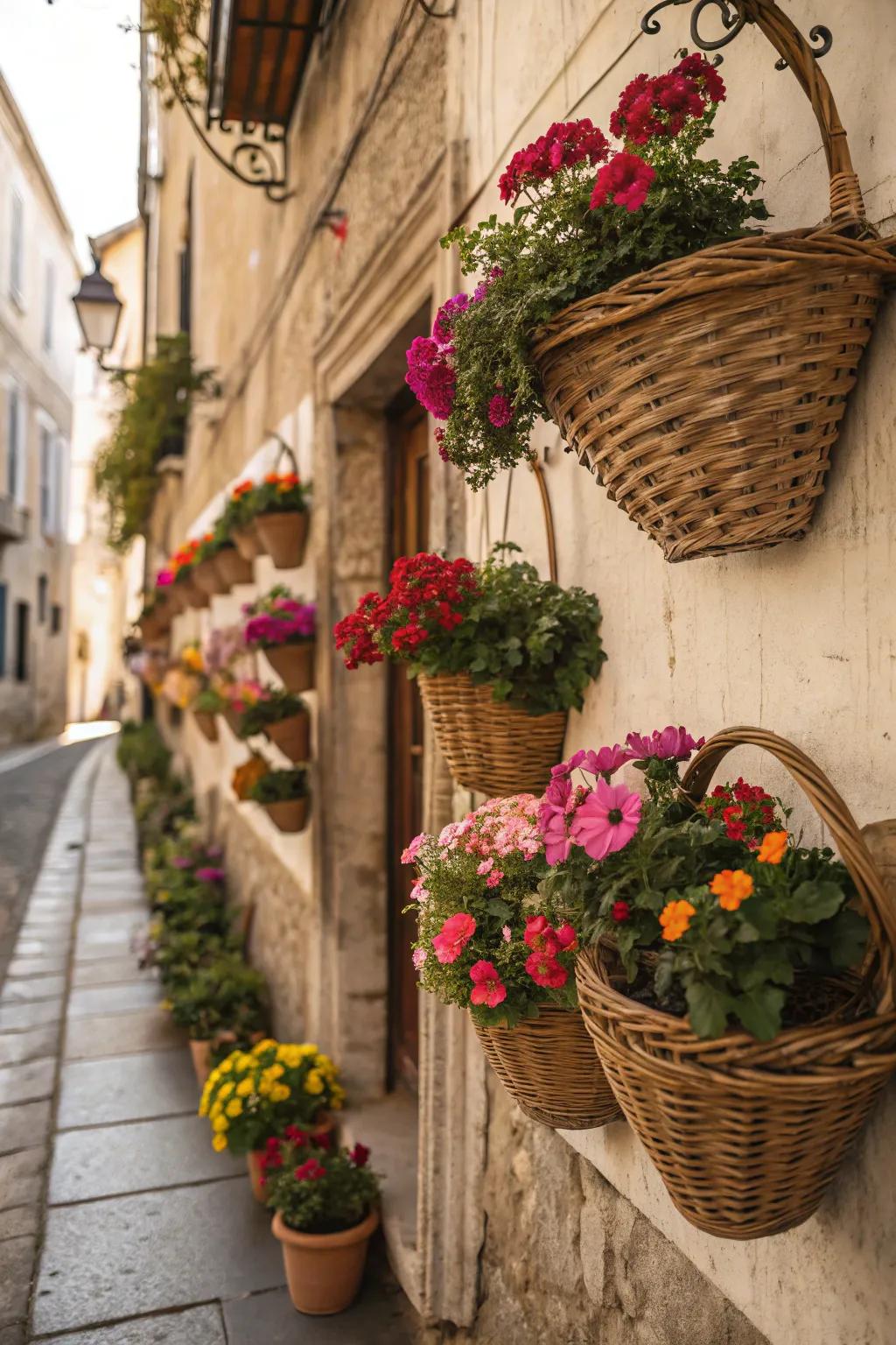 Basket walls add texture and a cozy vibe.