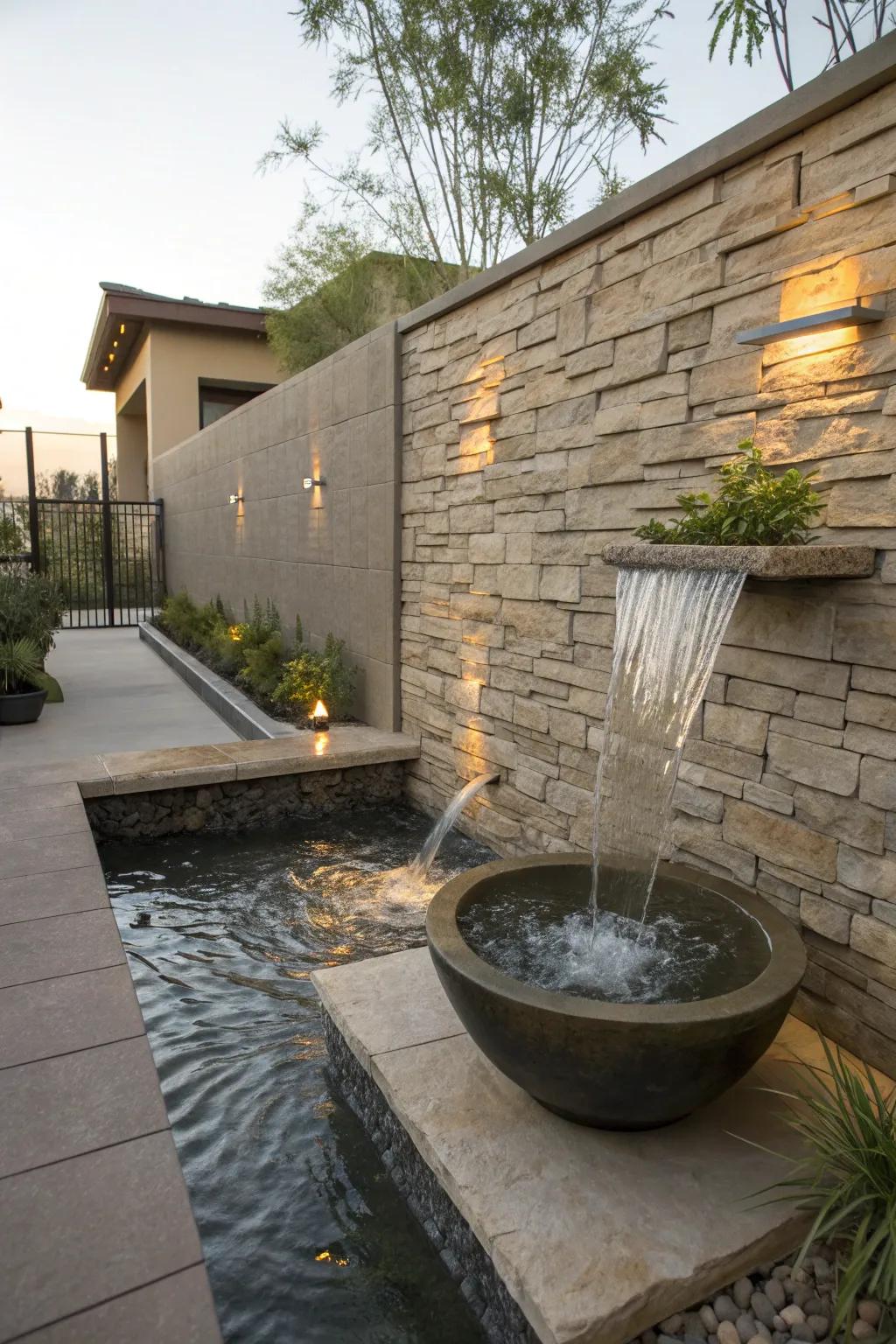 Water features add soothing elements to your decor.