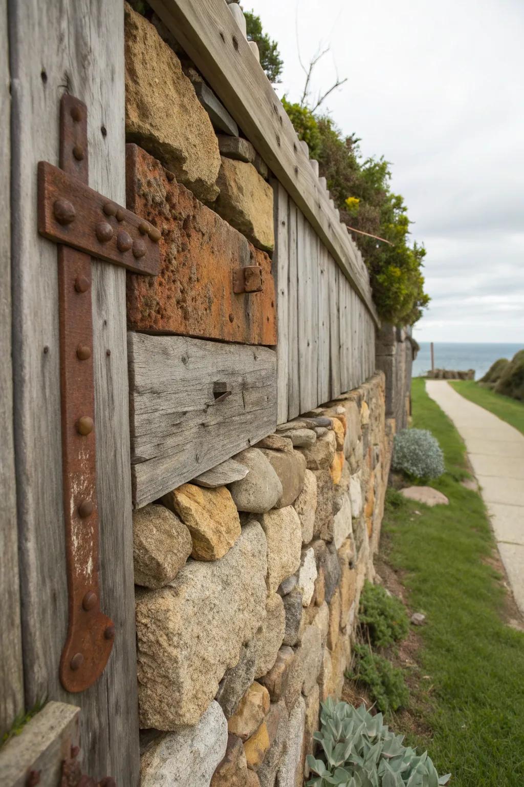 Mixed materials bring texture and interest.