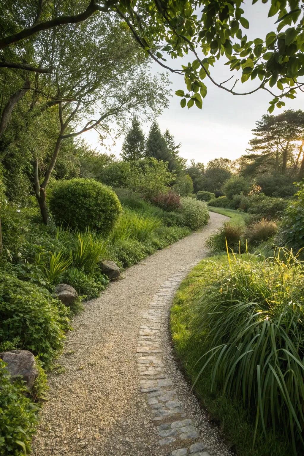 Create a rustic touch with easy-to-install gravel paths.