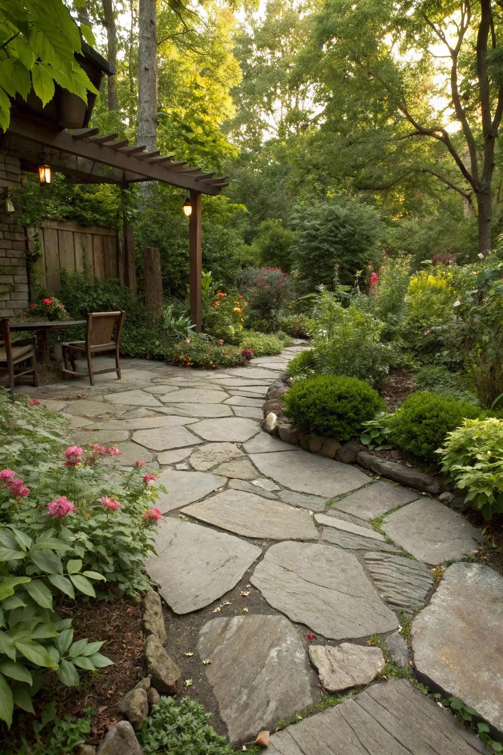 Flagstone adds timeless elegance to any outdoor area.