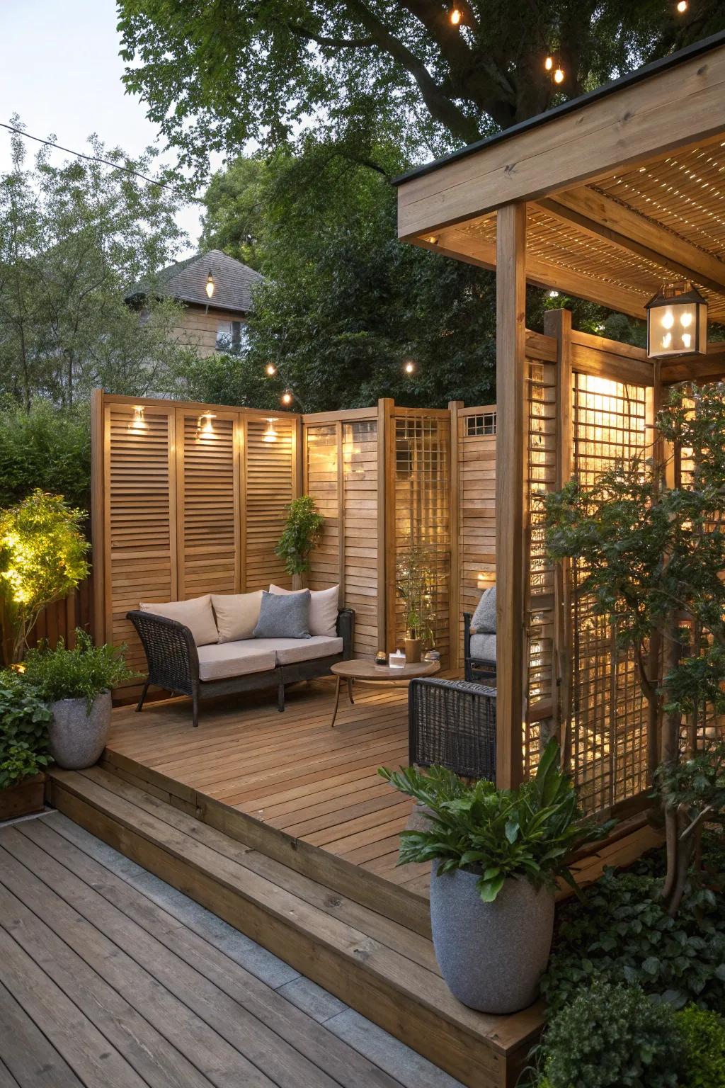 Privacy screens transform your deck into a personal haven.