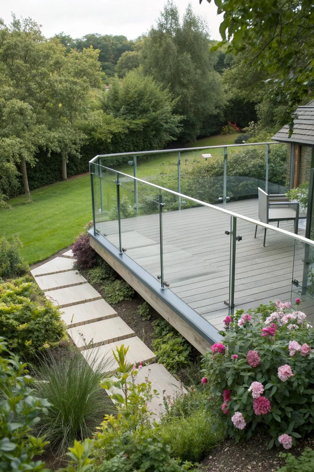 Glass railings bring the outside in, enhancing views and space.