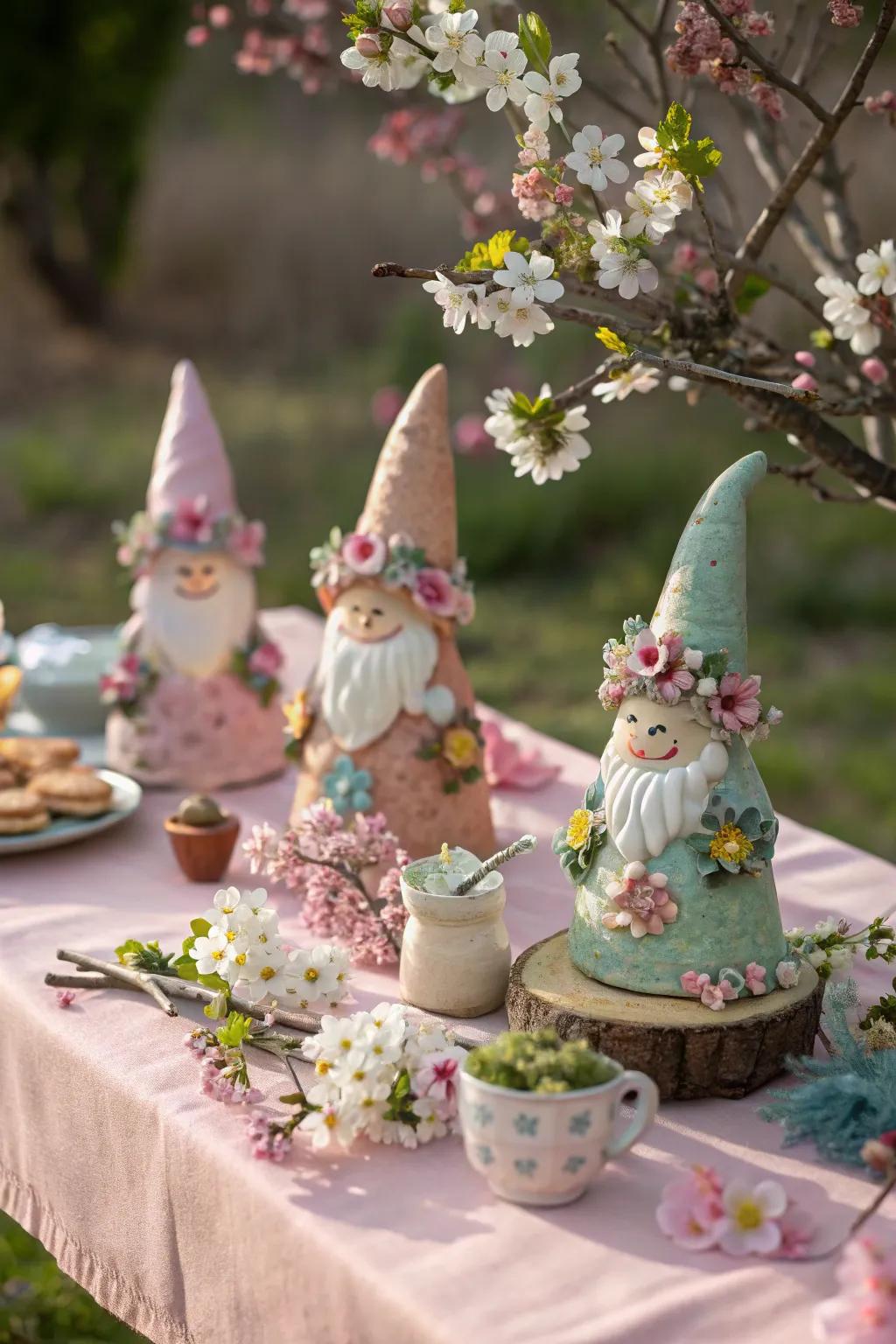 Celebrate spring with garden party gnomes.