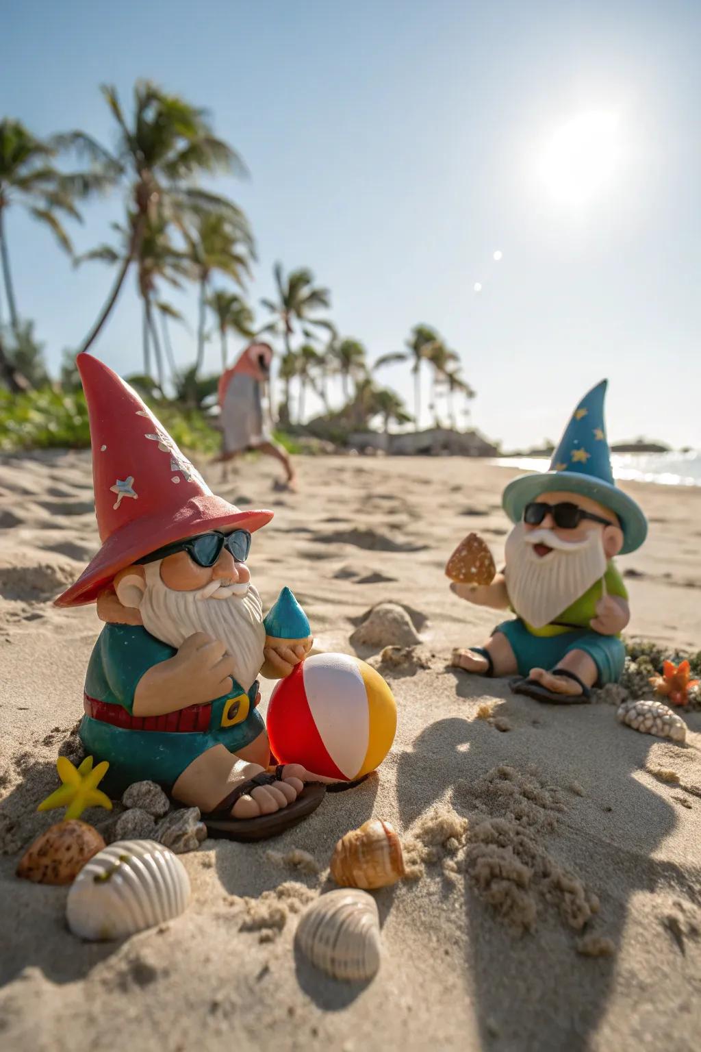 Enjoy summer vibes with beachy gnomes.