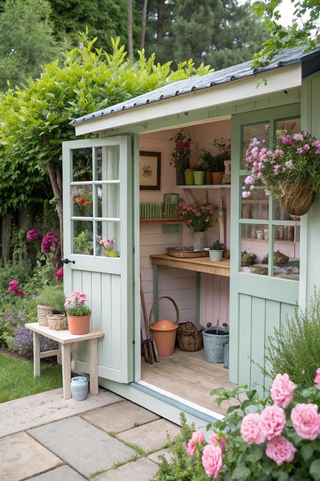 A chic potting shed for the garden enthusiast.