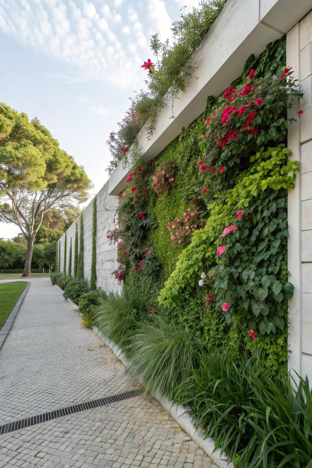 Vertical gardens make use of space and add greenery to any wall.