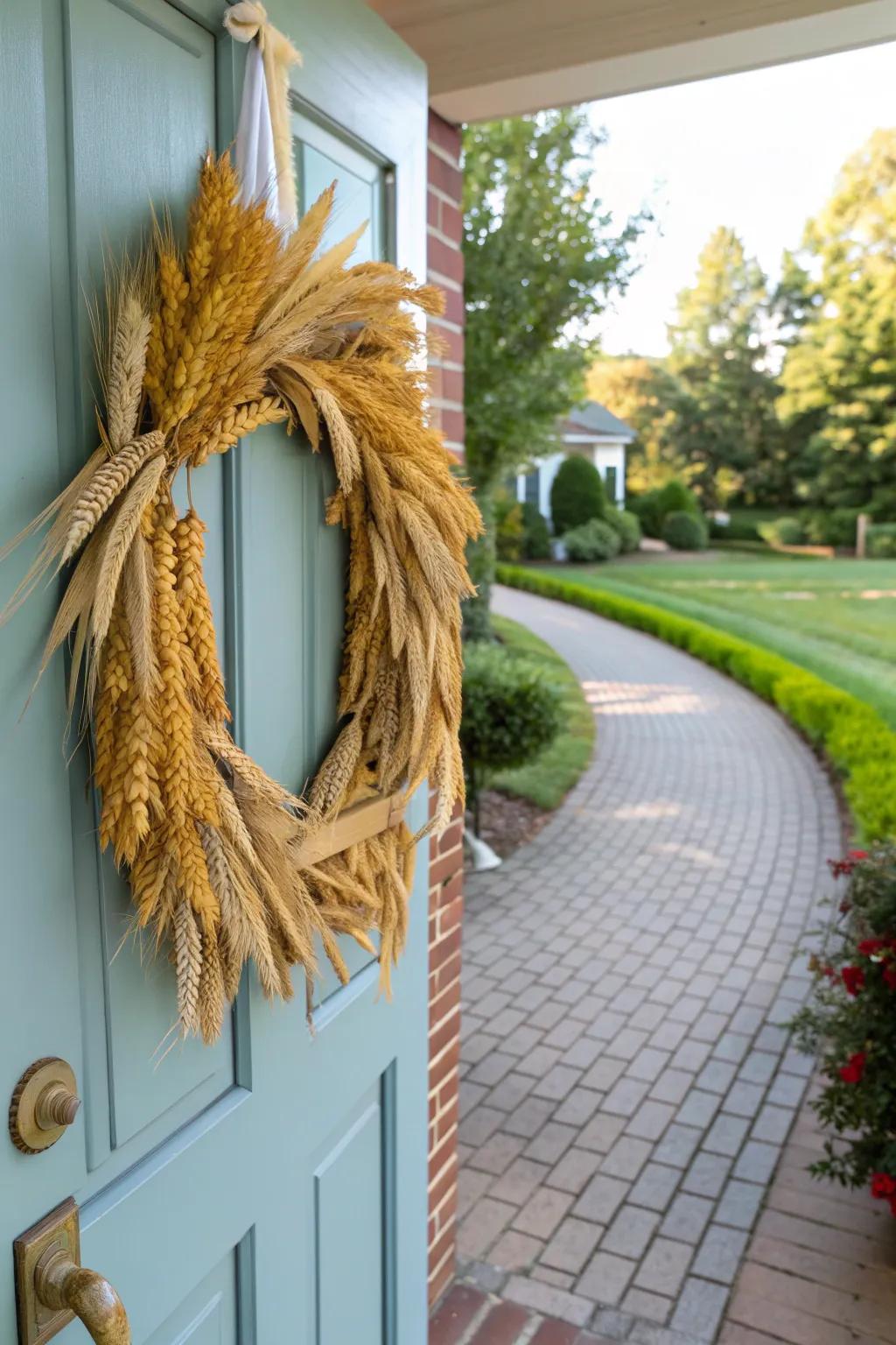 Golden wheat and corn husks.
