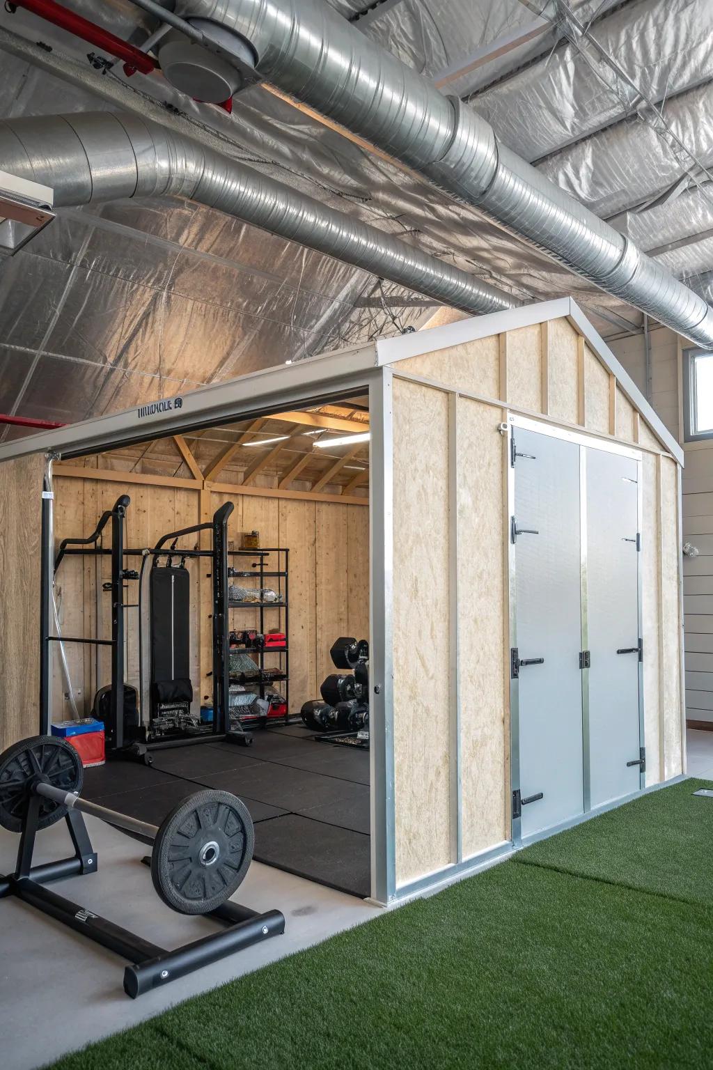 Climate control keeps your gym shed comfortable and equipment safe.