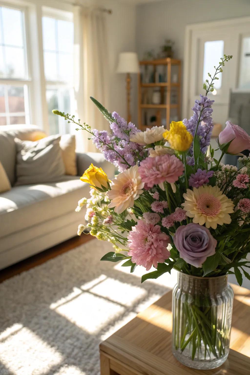 Soft pastels adding a gentle touch to modern decor.