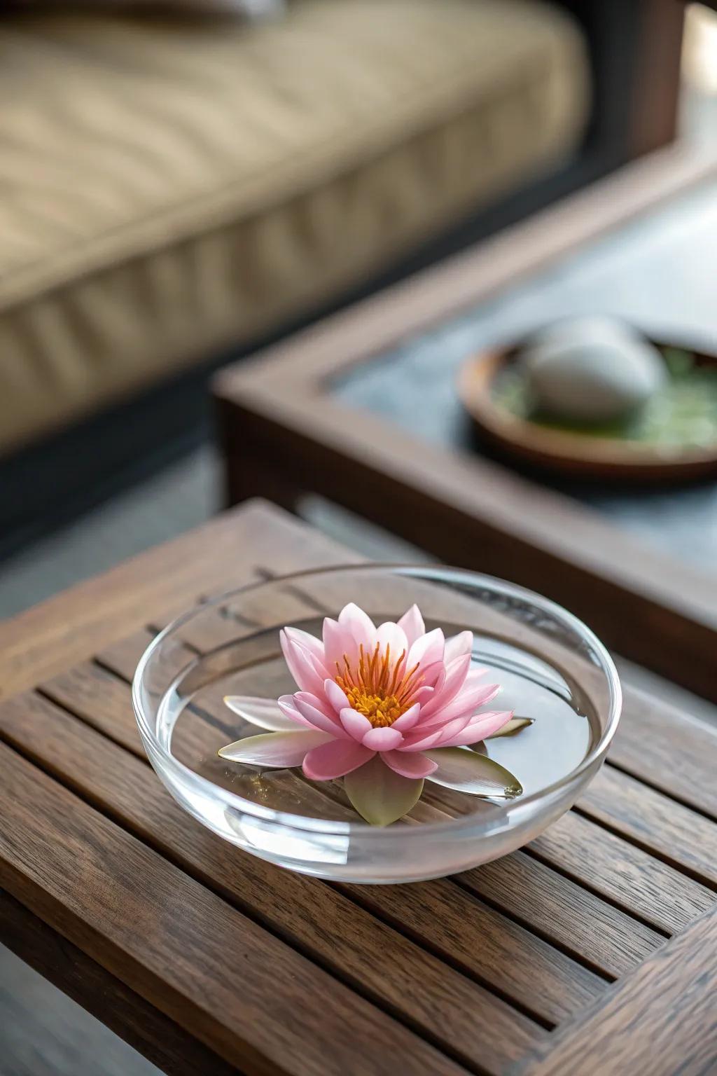 Floating blooms adding a whimsical touch to modern decor.