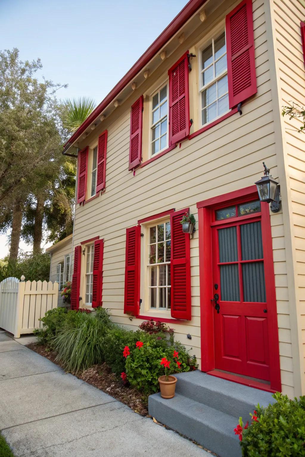 Transform your home with bold colored shutters.