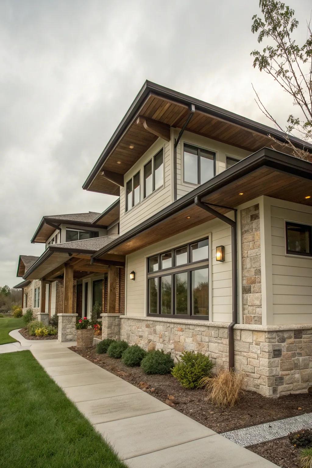 Blend functionality and style with integrated overhangs.