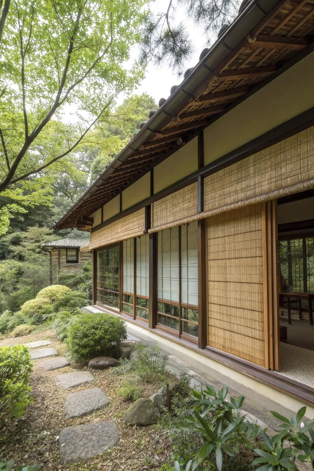 Embrace nature with stylish bamboo shades.