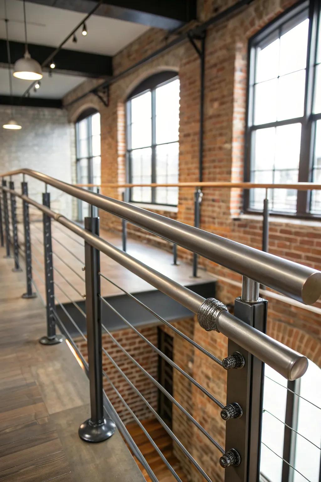 Industrial metal pipes add an edgy touch to modern spaces.