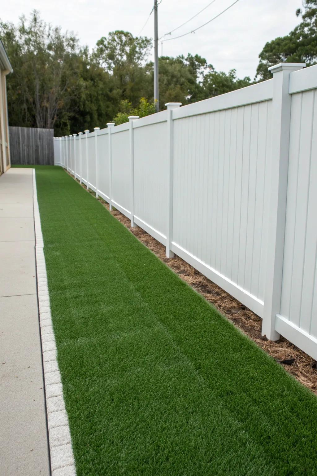 Artificial turf adds a permanent green touch.