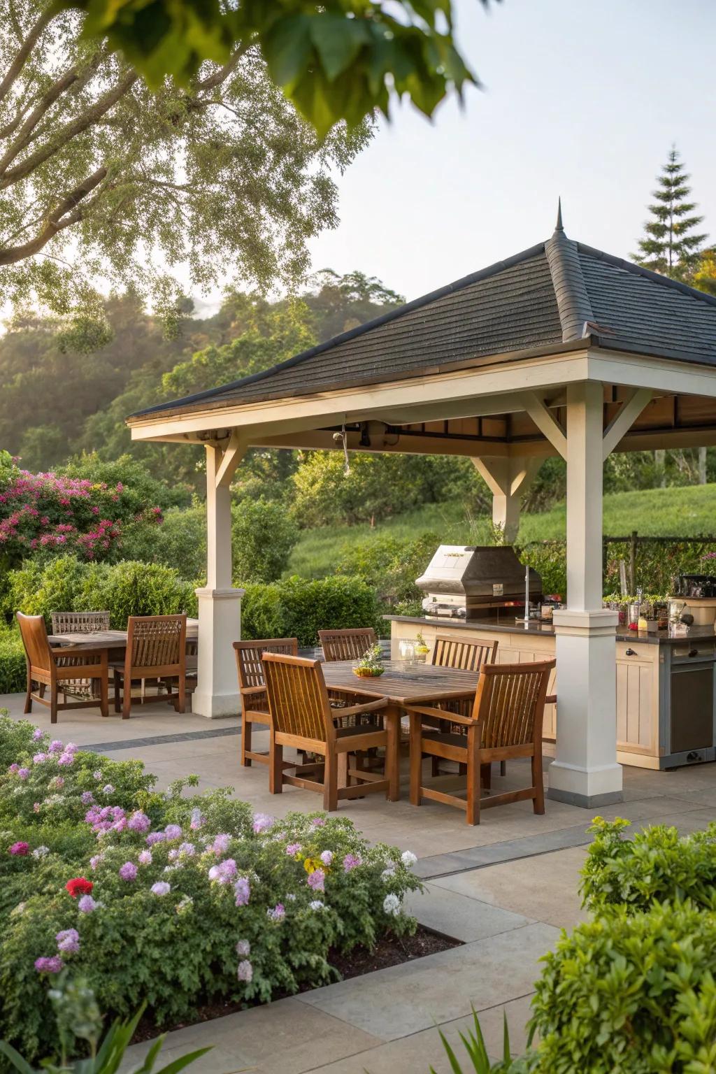 Entertainment pavilions that offer a perfect blend of functionality and style.