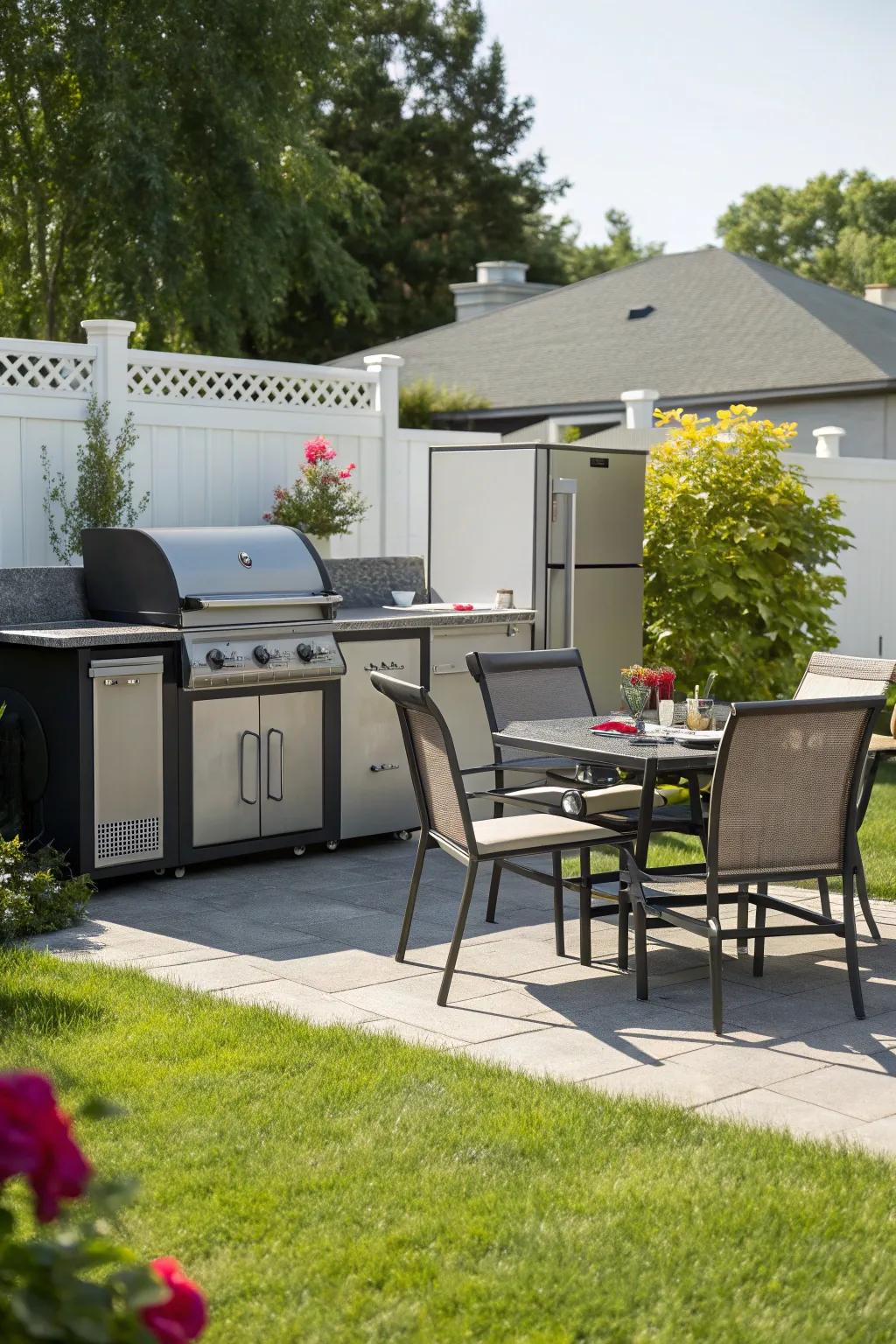 Durable furniture and appliances designed to withstand the elements.