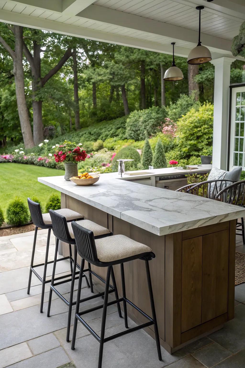 Bar seating that invites casual gatherings and lively conversations.