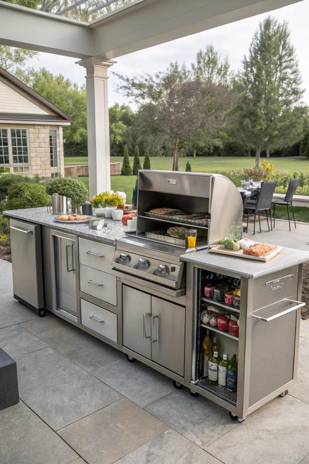 Modular units that allow for a personalized and adaptable kitchen space.