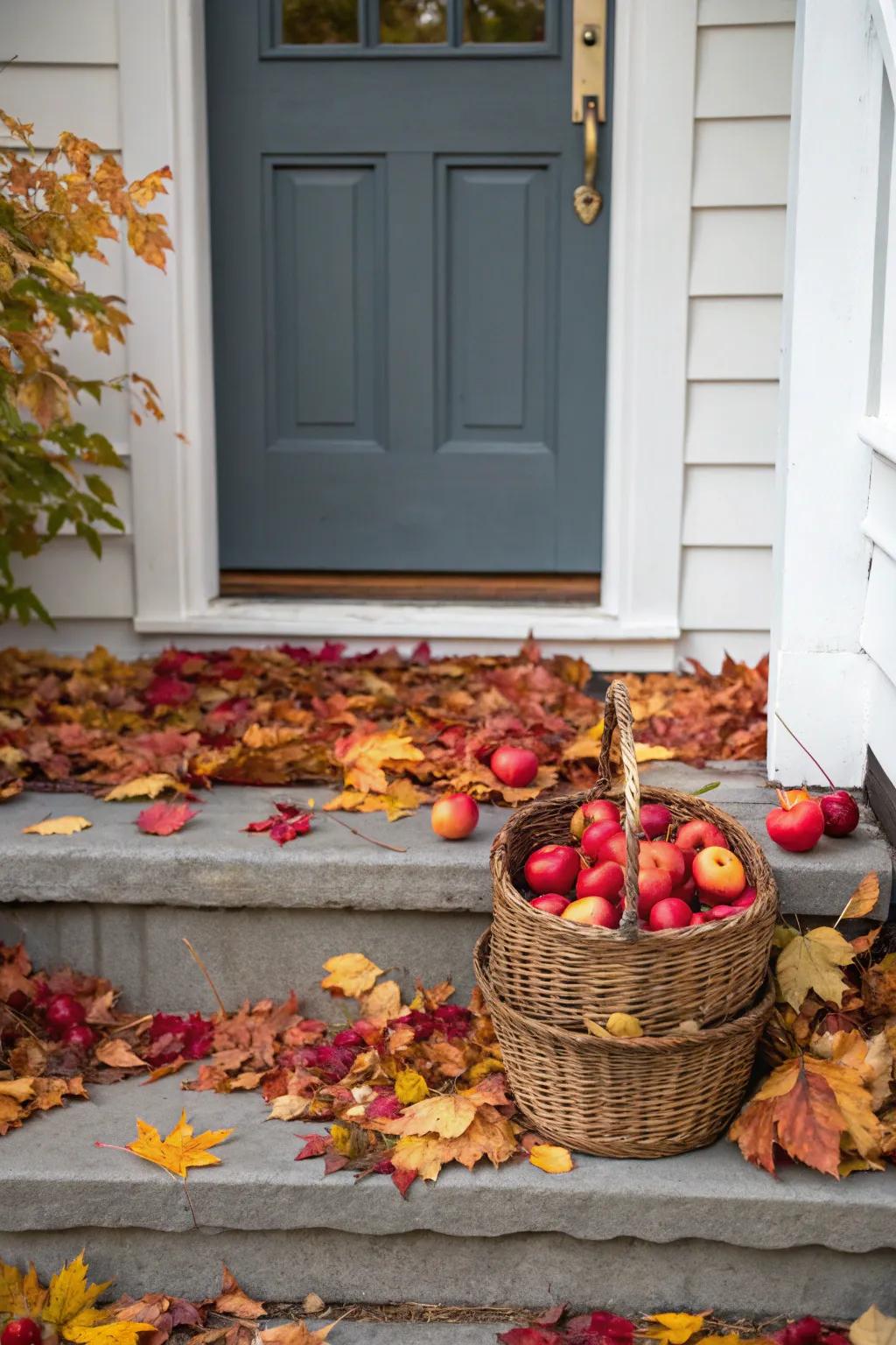Apple Basket Display: Showcase the season's bounty with classic charm.