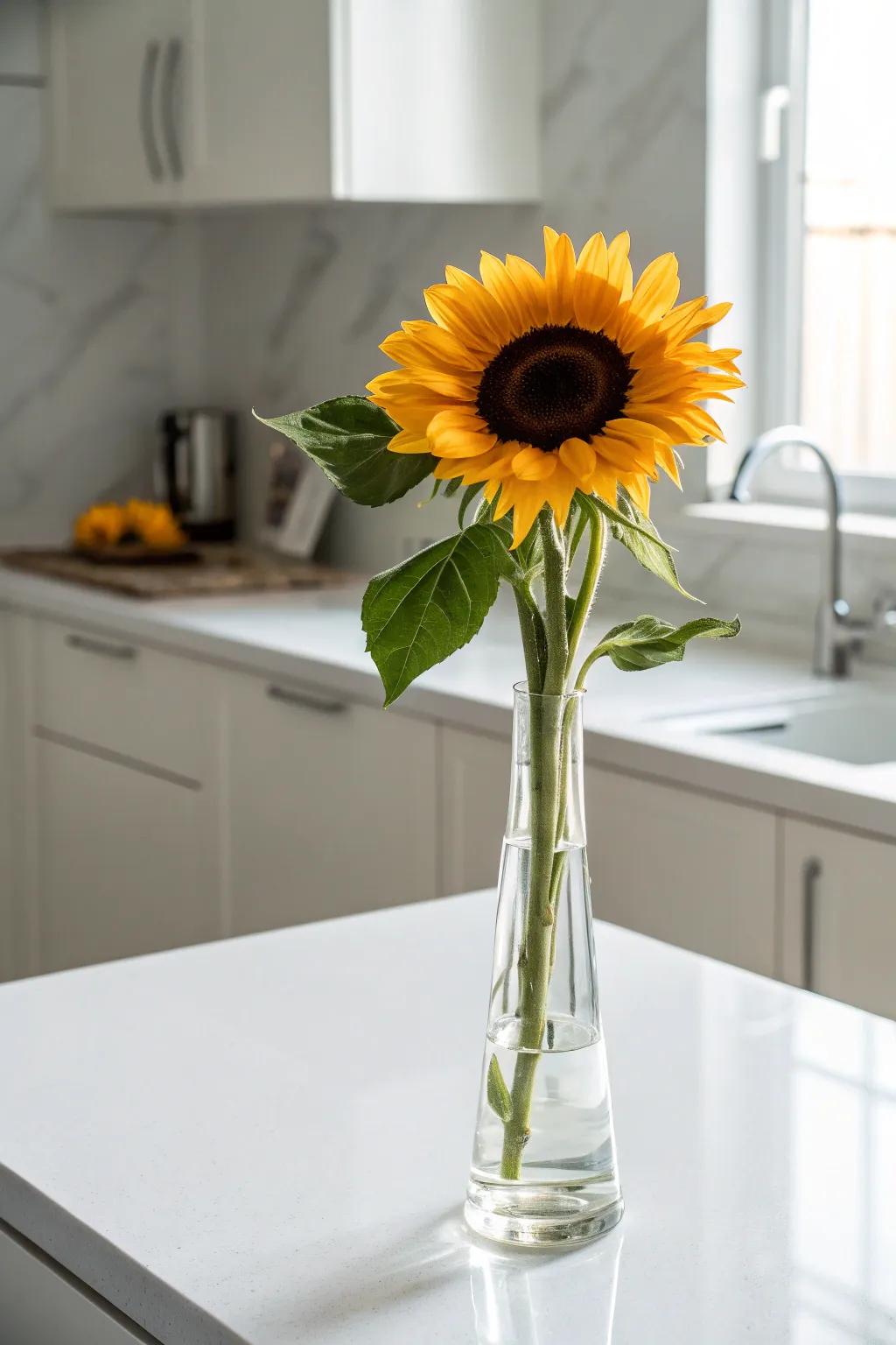 Minimalist elegance with a single bloom