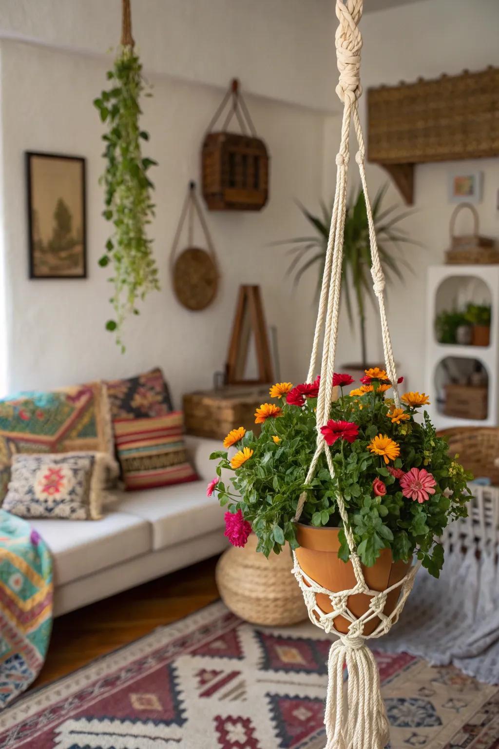 Vertical beauty with hanging blooms